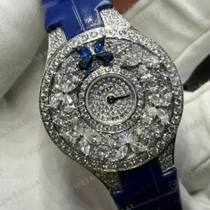 Graff Diamond Elmas Taşlı Mavi Deri Super Clone ETA Saat kırp kapak