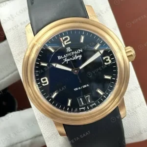 Blancpain Fifty Fathoms Rose Mavi Kadran Kauçuk Super Clone ETA Saat kırp kapak