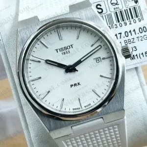 Tissot PRX Beyaz Kadran Kauçuk Super Clone ETA Saat kırp kapak