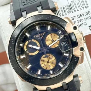 Tissot T-Race Mavi Altın Kronograf Kauçuk Super Clone ETA Saat kırp kapak