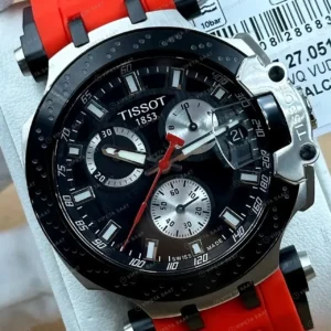 Tissot T-Race Siyah Kronograf Kırmızı Kauçuk Gece Super Clone ETA Saat kırp kapak