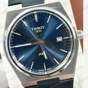 Tissot PRX Mavi Kadran Kauçuk Düz Super Clone ETA Saat kırp kapak
