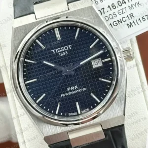 Tissot PRX Mavi Kadran Kauçuk Dokulu Super Clone ETA Saat kırp kapak