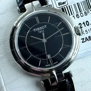 Tissot Lady Siyah Kadran Deri Yuvarlak Super Clone ETA Saat kırp kapak