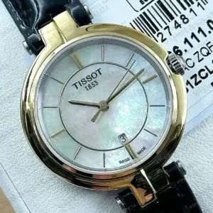 Tissot Lady Sedef Çift Renk Siyah Deri Super Clone ETA Saat kırp kapak
