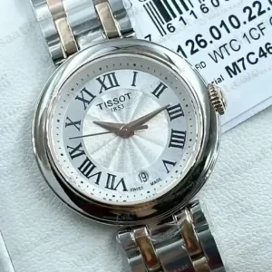 Tissot Lady Beyaz Kadran Çift Renk Çelik Super Clone ETA Saat kırp kapak