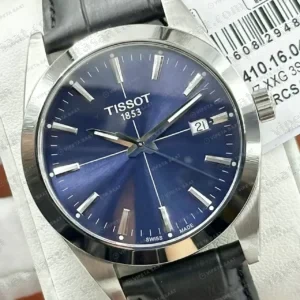 Tissot Gentleman Mavi Kadran Siyah Deri Super Clone ETA Saat kırp kapak