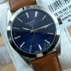 Tissot Gentleman Mavi Kadran Kahve Deri Super Clone ETA Saat kırp kapak