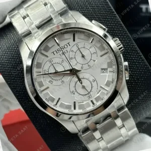 Tissot Couturier Gümüş Kronograf Çelik Super Clone ETA Saat kırp kapak