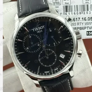 Tissot Chrono XL Siyah Kronograf Deri Super Clone ETA Saat kırp kapak