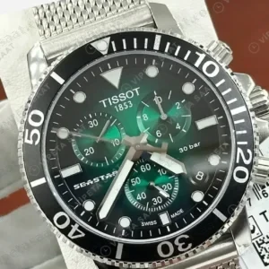 Tissot Seastar Siyah Kronograf Hasır Kordon Super Clone ETA Saat kırp kapak