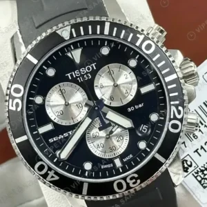 Tissot Seastar Mavi Kronograf Kauçuk Super Clone ETA Saat kırp kapak
