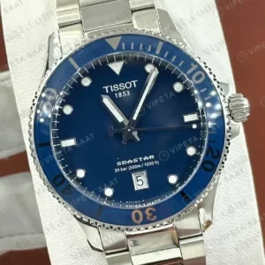 Tissot Seastar Mavi Kadran Çelik Dalış Super Clone ETA Saat kırp kapak
