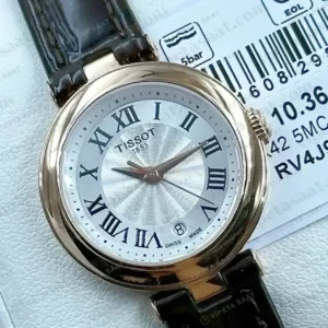 Tissot Chemin des Tourelles Beyaz Ay Evreli Deri Super Clone ETA Saat kırp kapak
