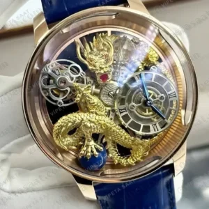 Jacob Co Astronomia Rose Altın Ejderha Deri Super Clone ETA Saat kırp kapak