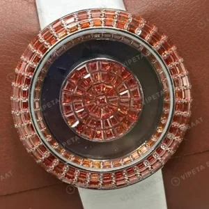 Jacob Co Brilliant Kırmızı Baget Taşlı Kauçuk Super Clone ETA Saat kırp kapak
