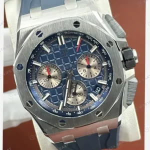 Audemars Piguet 26470ST Mavi Kadranlı Kronograf Kauçuk IV Super Clone ETA Saat kırp kapak