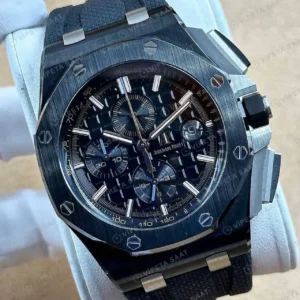 Audemars Piguet 26470CE Mavi Kadranlı Kronograf Seramik Kauçuk Super Clone ETA Saat kırp kapak