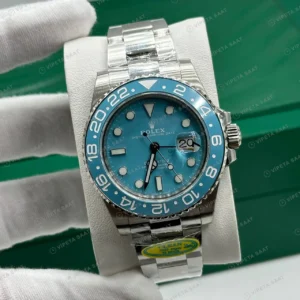 Rolex GMT-Master II Buz Mavisi Kadran Mavi-Siyah Bezel Super Clone ETA Saat kapak