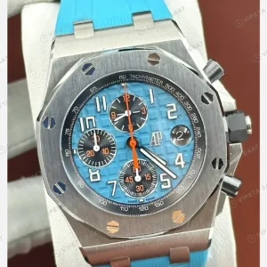 Audemars Piguet 26470ST Mavi Kadranlı Kronograf Kauçuk Turuncu Super Clone ETA Saat kırp kapak