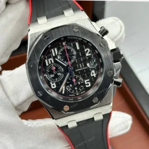 Audemars Piguet 26470ST Siyah Kadranlı Kronograf Kauçuk Zarif Super Clone ETA Saat kırp kapak