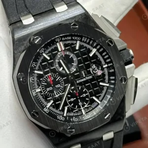 Audemars Piguet 26470ST Siyah Kadranlı Kronograf Kauçuk Klasik Super Clone ETA Saat kırp kapak