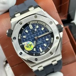 Audemars Piguet 15710ST Mavi Kadranlı Dalış Kauçuk III Super Clone ETA Saat kırp kapak