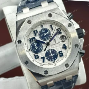Audemars Piguet 26470ST Mavi Kadranlı Kronograf Kauçuk V Super Clone ETA Saat kırp kapak
