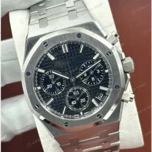 Audemars Piguet 26470ST Siyah Kadranlı Kronograf Bilezik III Super Clone ETA Saat kırp kapak