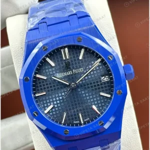 Audemars Piguet 15500ST Mavi Kadranlı Kauçuk Super Clone ETA Saat kırp kapak