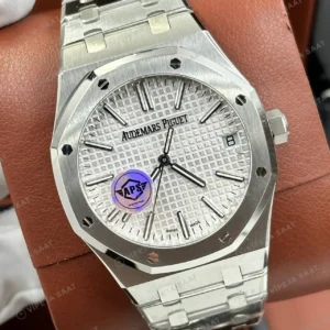 Audemars Piguet 15400ST Gümüş Kadranlı Klasik Super Clone ETA Saat kırp kapak