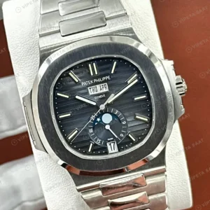 Patek Philippe Nautilus 5712 40 mm Gri Kadran Ay Evreli Çelik Bileklik Super Clone ETA Saat kırp kapak