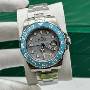 Rolex GMT-Master II Meteor Kadran Mavi-Siyah Bezel Jubilee Super Clone ETA Saat kapak
