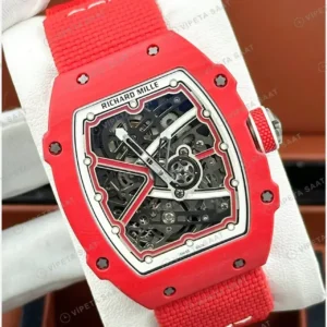 Richard Mille 47 mm rm 67 02 extra flat kirmizi kasa kirmizi kumas kordon Super Clone ETA Saat kırp kapak
