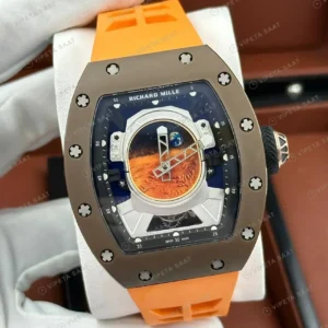 Richard Mille 42 mm rm 52 05 pharrell astronot mars siyah kasa turuncu kaucuk Super Clone ETA Saat kırp kapak