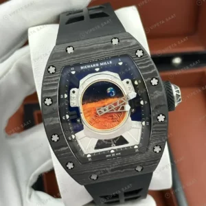 Richard Mille 42 mm rm 52 05 pharrell astronot mars siyah kasa beyaz kaucuk Super Clone ETA Saat kırp kapak