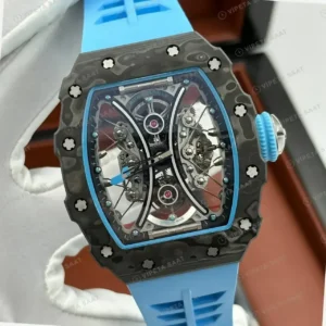 Richard Mille RM 052 42 mm Kurukafa Skeleton Kırmızı Kasa Kauçuk Super Clone ETA Saat kırp kapak