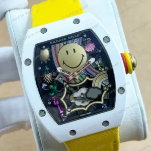 Richard Mille 48 mm rm 88 gulenyuz skeleton beyaz kaucuk Super Clone ETA Saat kırp kapak