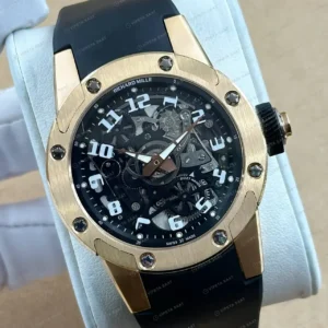 Richard Mille 47 mm rm 63 01 dizzy hands rose altin rakamli kadran kaucuk Super Clone ETA Saat kırp kapak