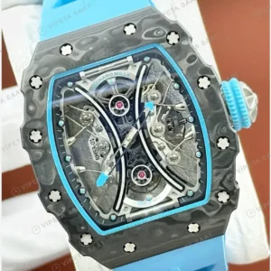 Richard Mille 50 mm rm 53 01 tourbillon pablo mac donough mavi detay kaucuk Super Clone ETA Saat kırp kapak