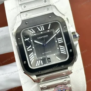 Cartier Santos 40 mm WSSA0020 Antrasit Kadran Celik Super Clone ETA Saat kırp kapak