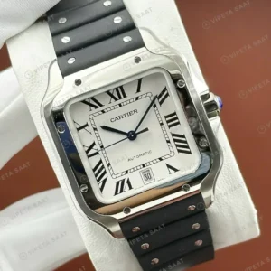Cartier Santos 40 mm WSSA0018 Beyaz Kadran Celik Buyuk Super Clone ETA Saat kırp kapak