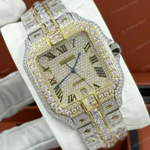 Cartier Santos 40 mm W2SA0007 Elmas Tasli Full Cift Renk Super Clone ETA Saat kırp kapak
