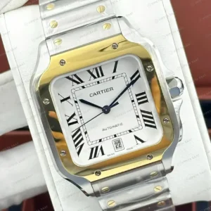 Cartier Ballon Bleu 42 mm W6920042 Beyaz Cift Renk Altin Kadran Super Clone ETA Saat kırp kapak