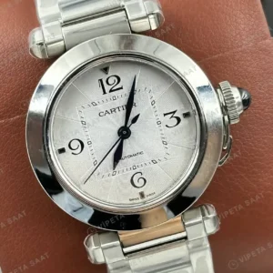 Cartier Ballon Bleu 42 mm W69012Z4 Beyaz Kadran Celik Yan Super Clone ETA Saat kırp kapak