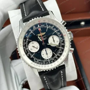 Breitling Navitimer B01 43 mm Mavi Kronograf Deri Gece AB0138211C1P1 Super Clone ETA Saat kırp kapak