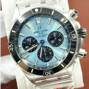 Breitling Chronomat B01 42 mm Buz Mavisi Kronograf Çelik PB0136251C1S1 Super Clone ETA Saat kırp kapak