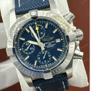 Breitling Chronomat B01 42 mm Mavi Kronograf Nato AB0134101B1A1 Super Clone ETA Saat kırp kapak