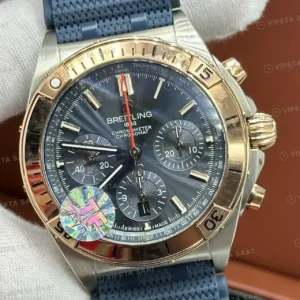 Breitling Chronomat B01 42 mm Rose Kahve Kronograf Kauçuk Parlak UB0134101C1U1 Super Clone ETA Saat kırp kapak
