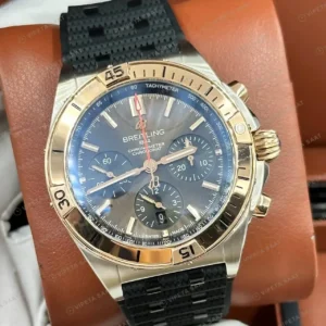 Breitling Chronomat B01 42 mm Rose Kahve Kronograf Kauçuk UB0134101C1U1 Super Clone ETA Saat kırp kapak